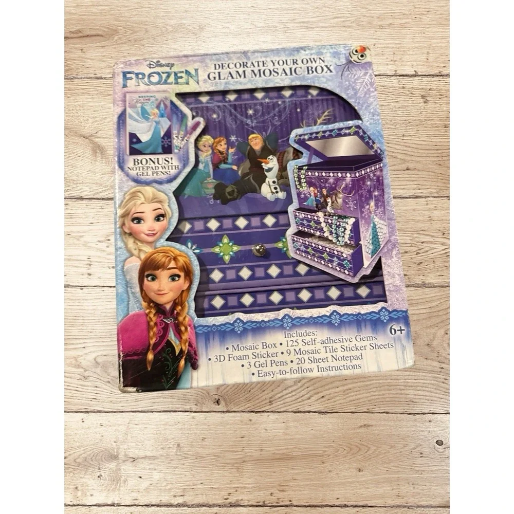Disney Frozen Glam Mosaic Box Decorate Your Own Ages 6+ Purple Open Box